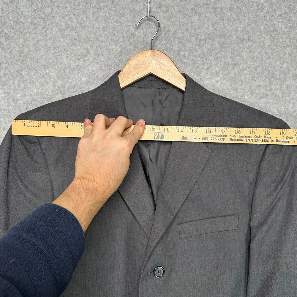 Marcello Sartoria Mens Charcoal Gray Wool Blend Blazer Suit Jacket Size 42 NEW